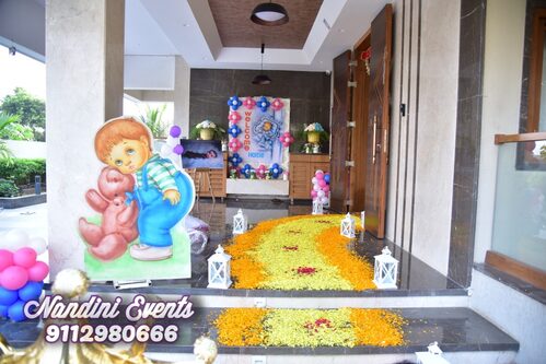 Baby boy Welcome Decoration at Home with flowers